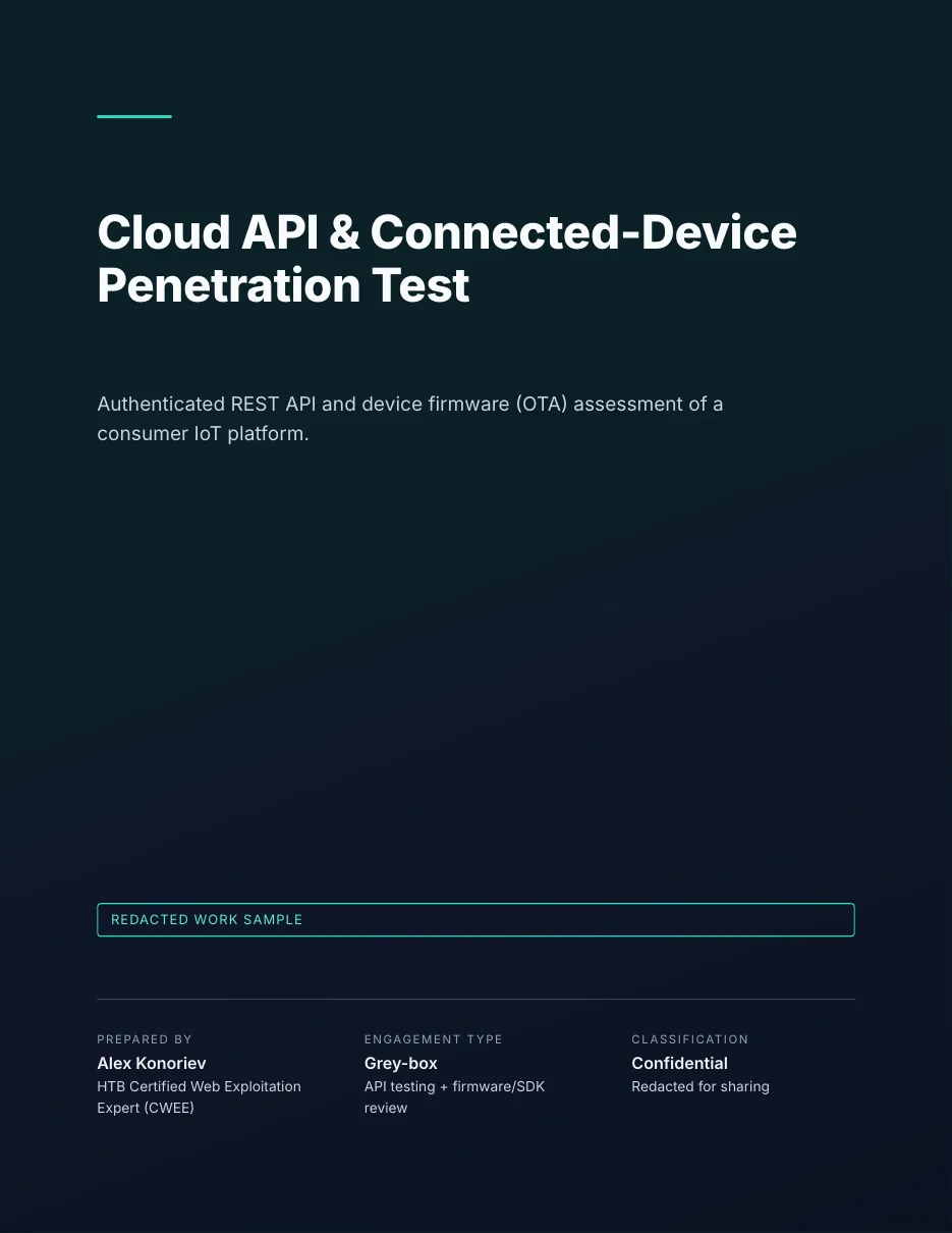 Cover of a redacted penetration test report